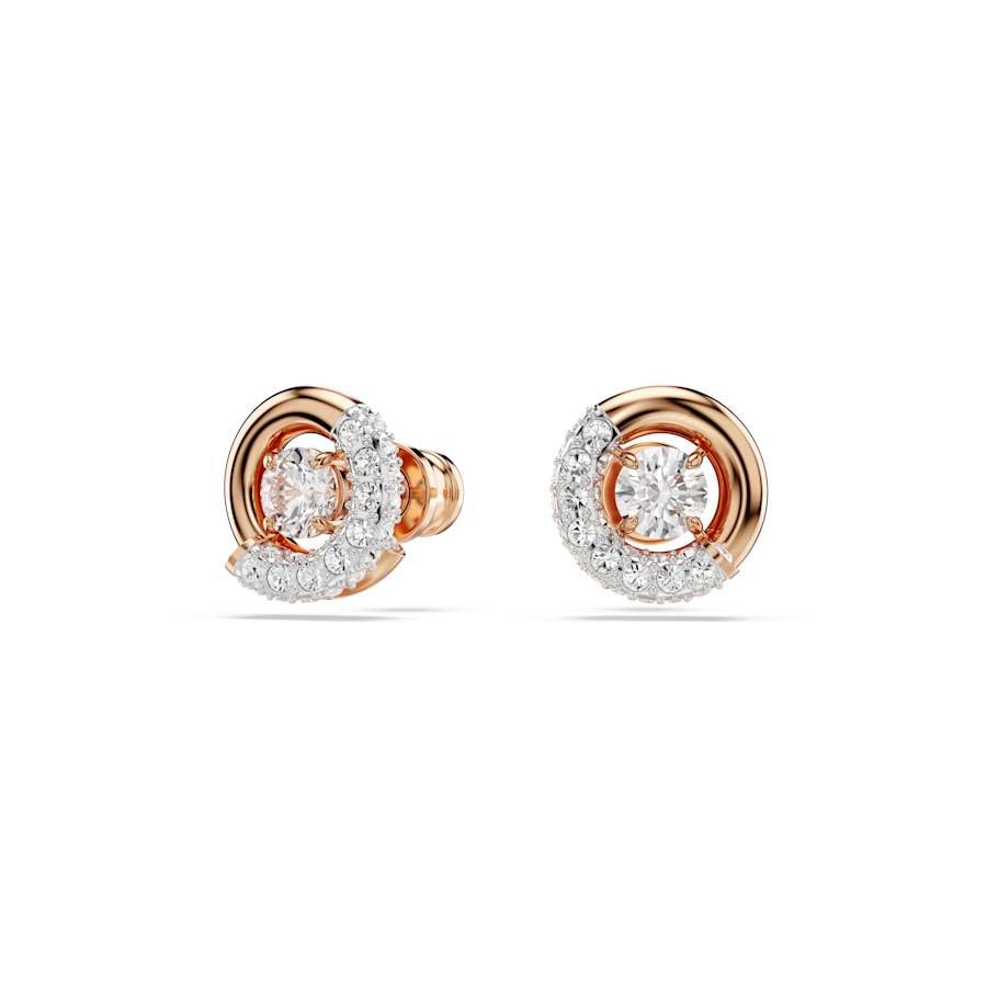 Dextera Rose Gold - Tone White Round Cut Stud Earrings 5692258Swarovski5692258