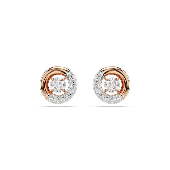 Dextera Rose Gold - Tone White Round Cut Stud Earrings 5692258Swarovski5692258