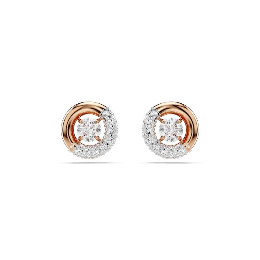 Dextera Rose Gold - Tone White Round Cut Stud Earrings 5692258Swarovski5692258