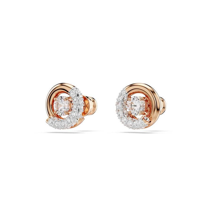 Dextera Rose Gold - Tone White Round Cut Stud Earrings 5692258Swarovski5692258