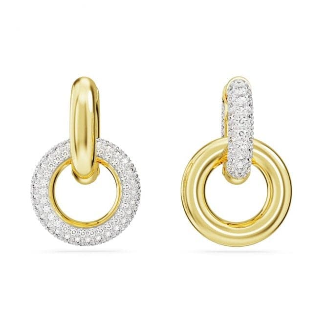 Dextera White Gold - tone plated Asymmetric Interlocking loop Hoop Earrings 5668818Swarovski5668818