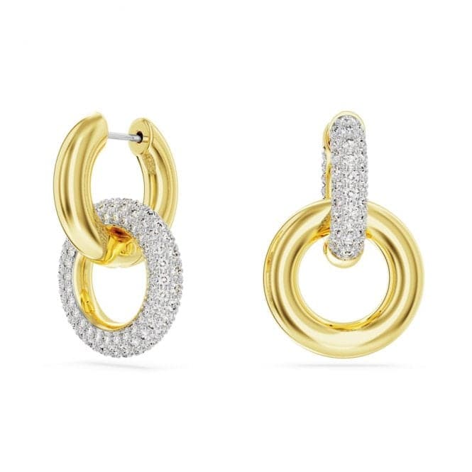 Dextera White Gold - tone plated Asymmetric Interlocking loop Hoop Earrings 5668818Swarovski5668818