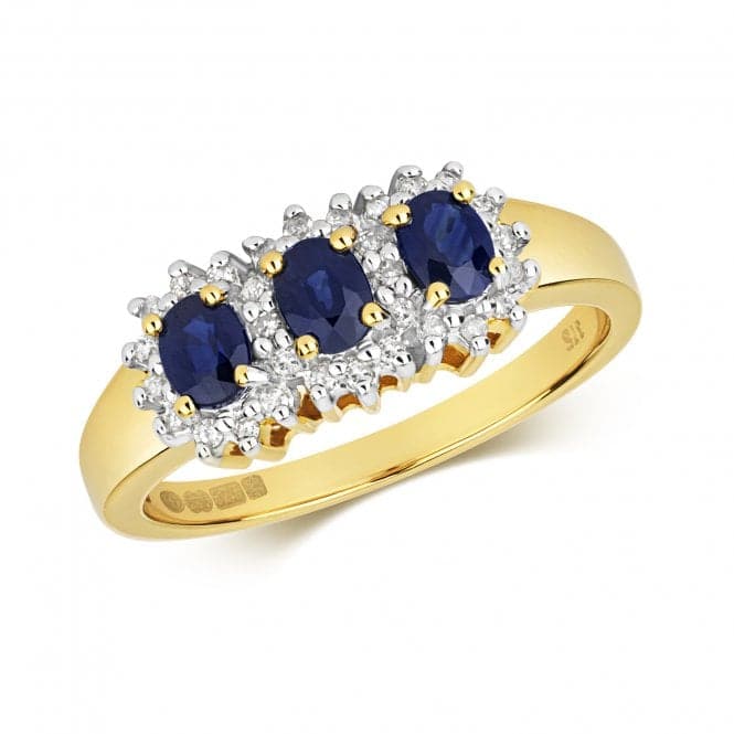 Diamond & 3 Oval Sapphire Cluster Ring RD263SGemstones JewelleryRD263S/J