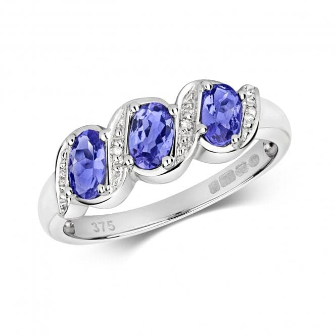 Diamond & 3 Oval Tanzanite Ring RD264WTGemstones JewelleryRD264WT/J