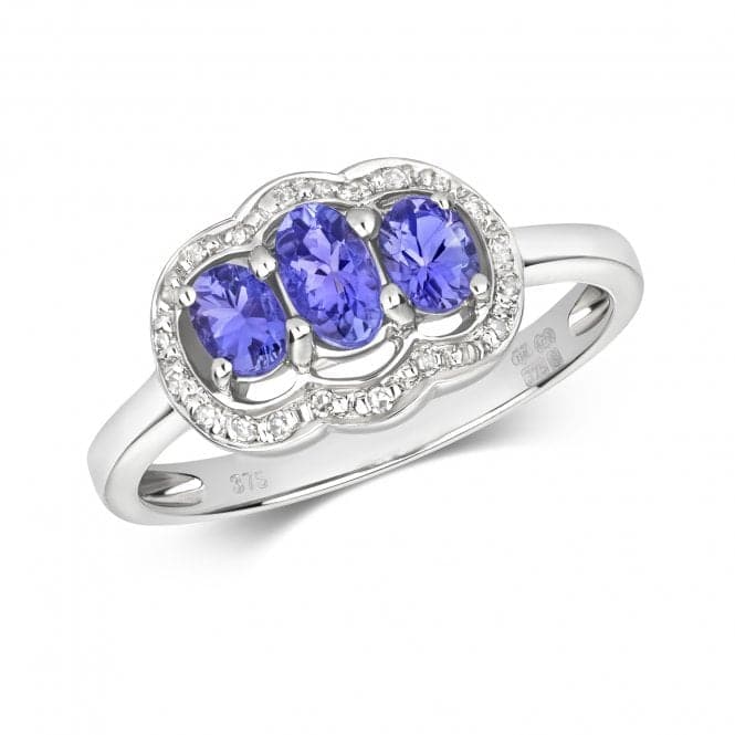 Diamond & 3 Oval Tanzanite Ring RD266WTGemstones JewelleryRD266WT/J