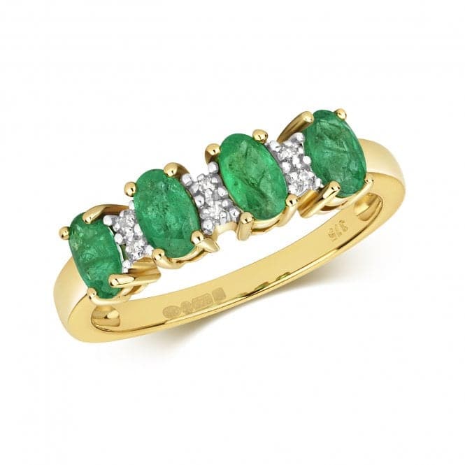 Diamond & 4 Oval Emerald Ring RD258EGemstones JewelleryRD258E/J