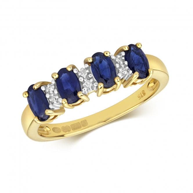 Diamond & 4 Oval Sapphire Ring RD258SGemstones JewelleryRD258S/J