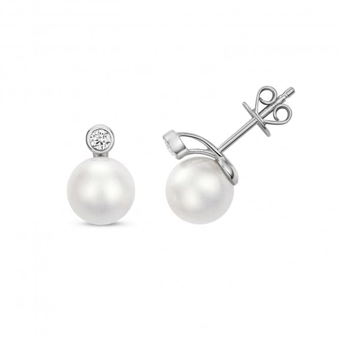 Diamond Akoya Pearl Earrings EDQ225WGemstones JewelleryEDQ225W