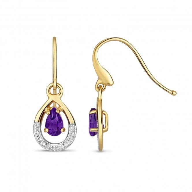 Diamond & Amethyst Drop Earrings ED299AGemstones JewelleryED299A