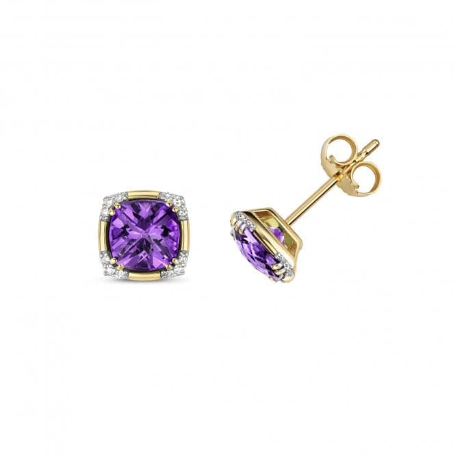 Diamond Amethyst Stud Earrings ED273AGemstones JewelleryED273A