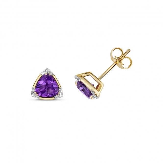 Diamond Amethyst Stud Earrings ED274AGemstones JewelleryED274A