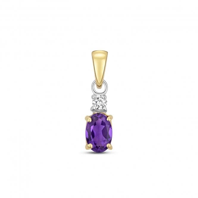 Diamond And Amethyst Oval Pendant PD240AGemstones JewelleryPD240A