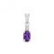 Diamond And Amethyst Oval Pendant PD240WAGemstones JewelleryPD240WA