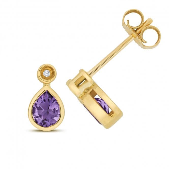 Diamond And Amethyst Stud Earrings ED259AGemstones JewelleryED259A