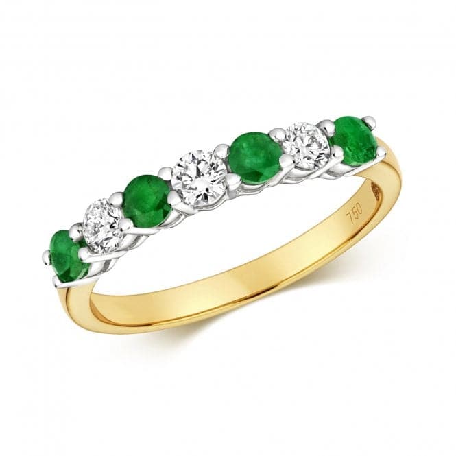 Diamond And Emerald Claw Set Eternity Ring RDQ443EGemstones JewelleryRDQ443E/J
