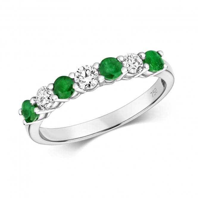 Diamond And Emerald Claw Set Eternity Ring RDQ443WEGemstones JewelleryRDQ443WE/J
