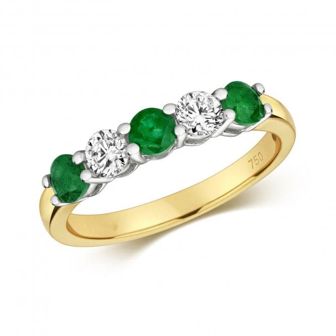 Diamond And Emerald Claw Set Eternity Ring RDQ444EGemstones JewelleryRDQ444E/J