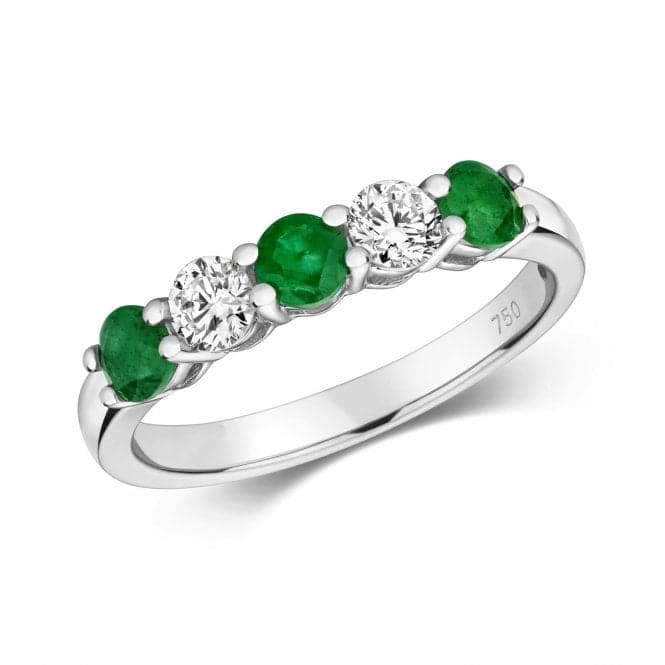 Diamond And Emerald Claw Set Eternity Ring RDQ444WEGemstones JewelleryRDQ444WE/J