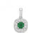 Diamond And Emerald Cushion Pendant PD242WEGemstones JewelleryPD242WE