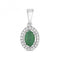 Diamond And Emerald Halo Oval Pendant PD238WEGemstones JewelleryPD238WE