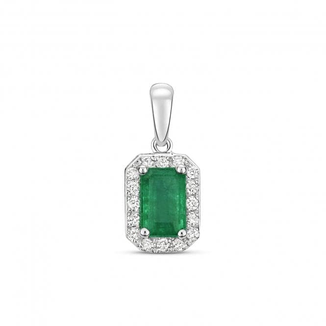 Diamond And Emerald Octagon Pendant PD241WEGemstones JewelleryPD241WE