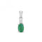 Diamond And Emerald Oval Pendant PD240WEGemstones JewelleryPD240WE