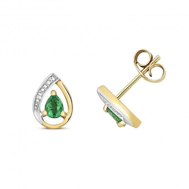 Diamond And Emerald Stud Earrings ED261EGemstones JewelleryED261E