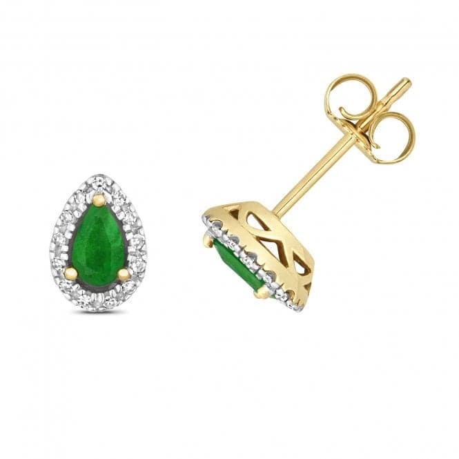 Diamond And Emerald Stud Earrings ED265EGemstones JewelleryED265E