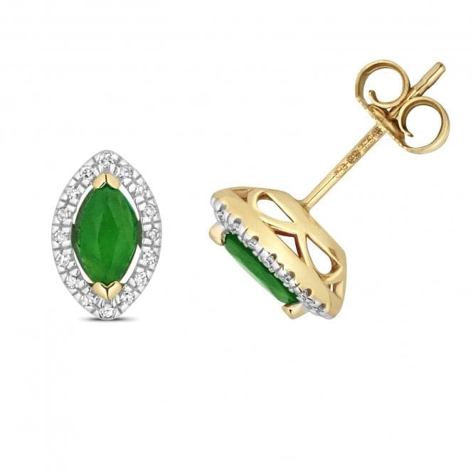 Diamond And Emerald Stud Earrings ED266EGemstones JewelleryED266E