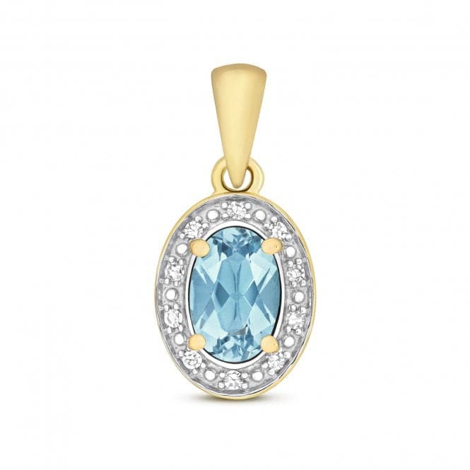 Diamond And Light Swiss Blue Topaz Pen Pendant PD247BTGemstones JewelleryPD247BT