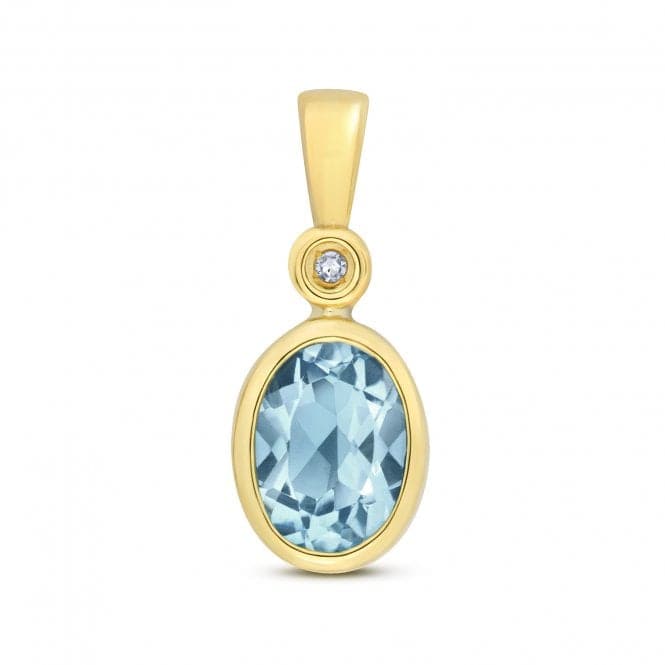 Diamond And Light Swiss Blue Topaz Pend Pendant PD249BTGemstones JewelleryPD249BT