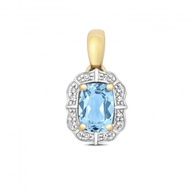 Diamond And Light Swiss Blue Topaz Pend Pendant PD250BTGemstones JewelleryPD250BT