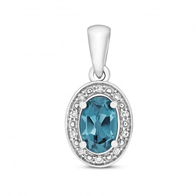 Diamond And London Blue Topaz Penda Pendant PD247WLBGemstones JewelleryPD247WLB