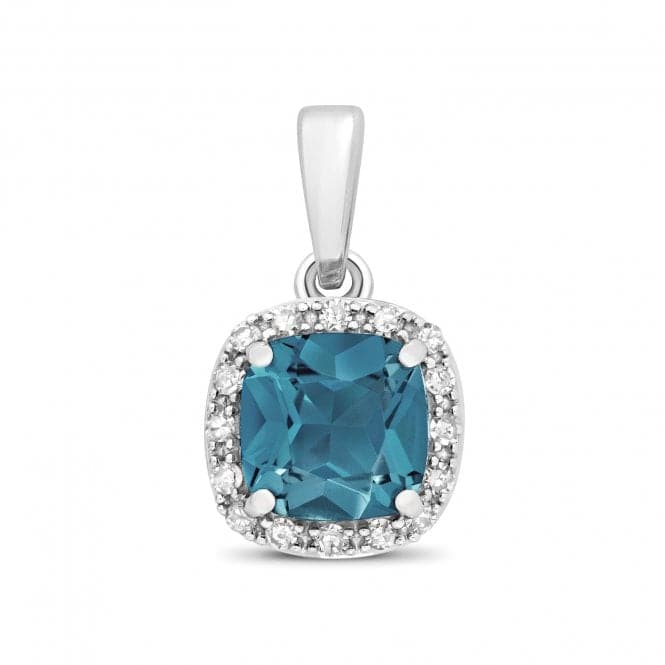 Diamond And London Blue Topaz Pendant PD246WLBGemstones JewelleryPD246WLB