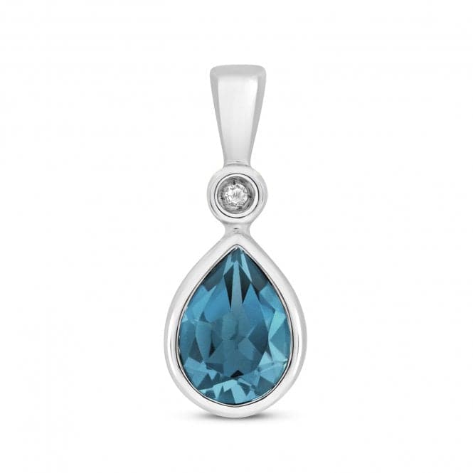 Diamond And London Blue Topaz Pendant PD248WLBGemstones JewelleryPD248WLB