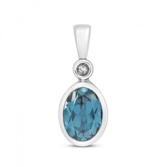 Diamond And London Blue Topaz Pendant PD249WLBGemstones JewelleryPD249WLB