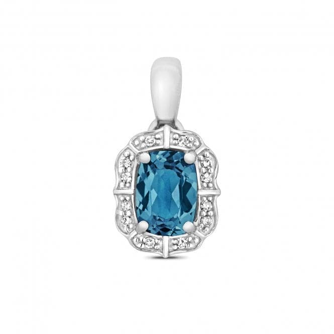 Diamond And London Blue Topaz Pendant PD250WLBGemstones JewelleryPD250WLB