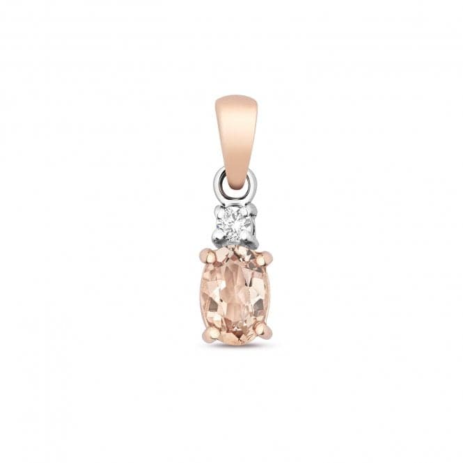 Diamond And Morganite Oval Pendant PD240RMGemstones JewelleryPD240RM