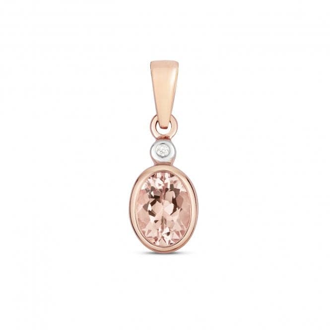 Diamond And Morganite Oval Pendant PD270RMGemstones JewelleryPD270RM