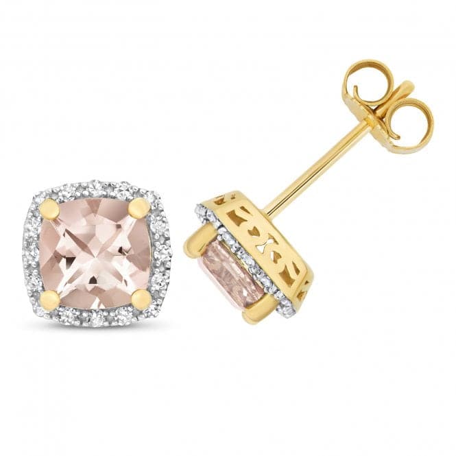 Diamond And Morganite Stud Earrings ED257MGemstones JewelleryED257M