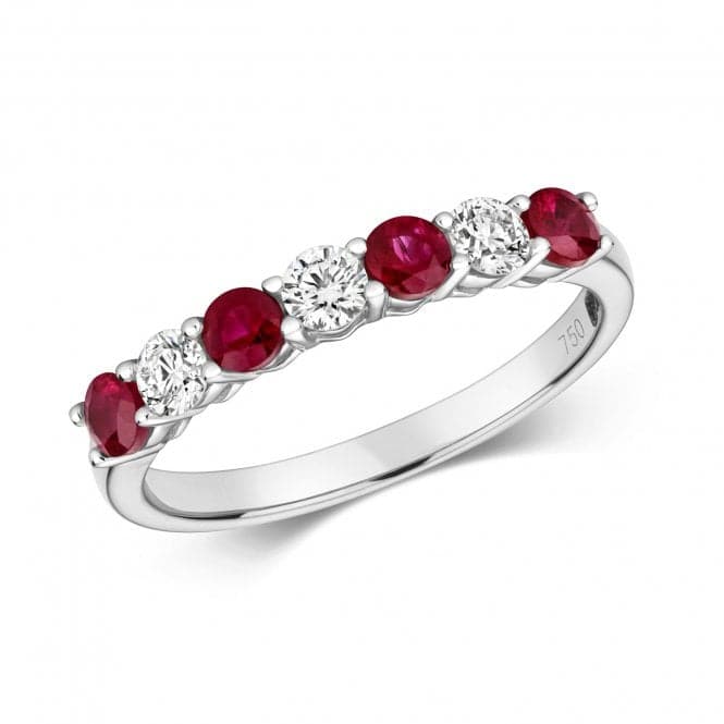 Diamond And Ruby Claw Set Eternity Ring RDQ443WRGemstones JewelleryRDQ443WR/J