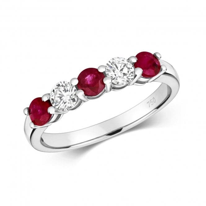 Diamond And Ruby Claw Set Eternity Ring RDQ444WRGemstones JewelleryRDQ444WR/J