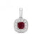 Diamond And Ruby Cushion Pendant PD242WRGemstones JewelleryPD242WR