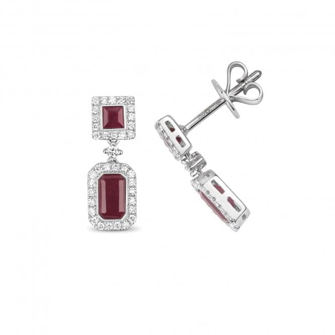 Diamond And Ruby Drop Earrings ED253WRGemstones JewelleryED253WR