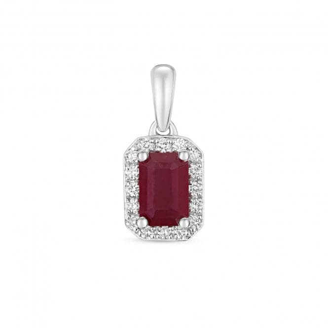 Diamond And Ruby Octagon Pendant PD241WRGemstones JewelleryPD241WR