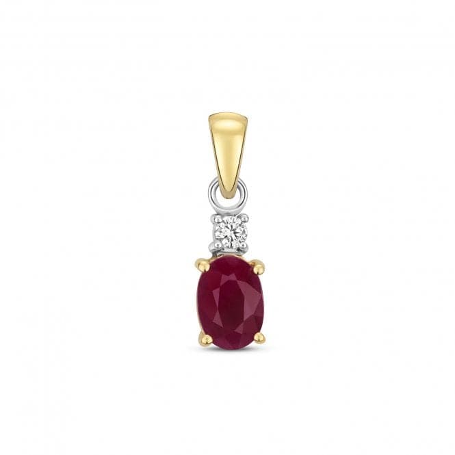 Diamond And Ruby Oval Pendant PD240RGemstones JewelleryPD240R