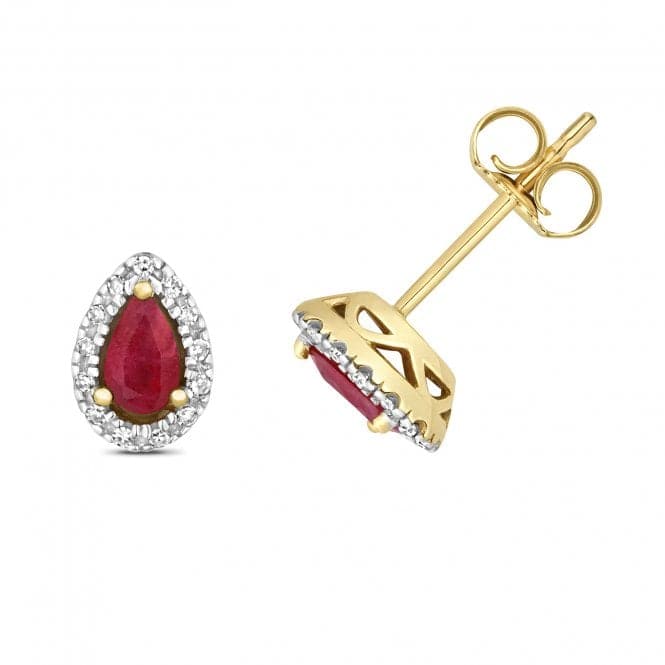 Diamond And Ruby Stud Earrings ED265RGemstones JewelleryED265R