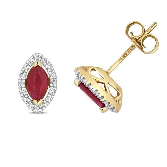 Diamond And Ruby Stud Earrings ED266RGemstones JewelleryED266R