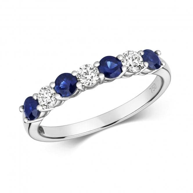 Diamond And Sapphire Claw Set Eternity Ring RDQ443WSGemstones JewelleryRDQ443WS/J