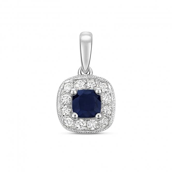 Diamond And Sapphire Cushion Pendant PD242WSGemstones JewelleryPD242WS